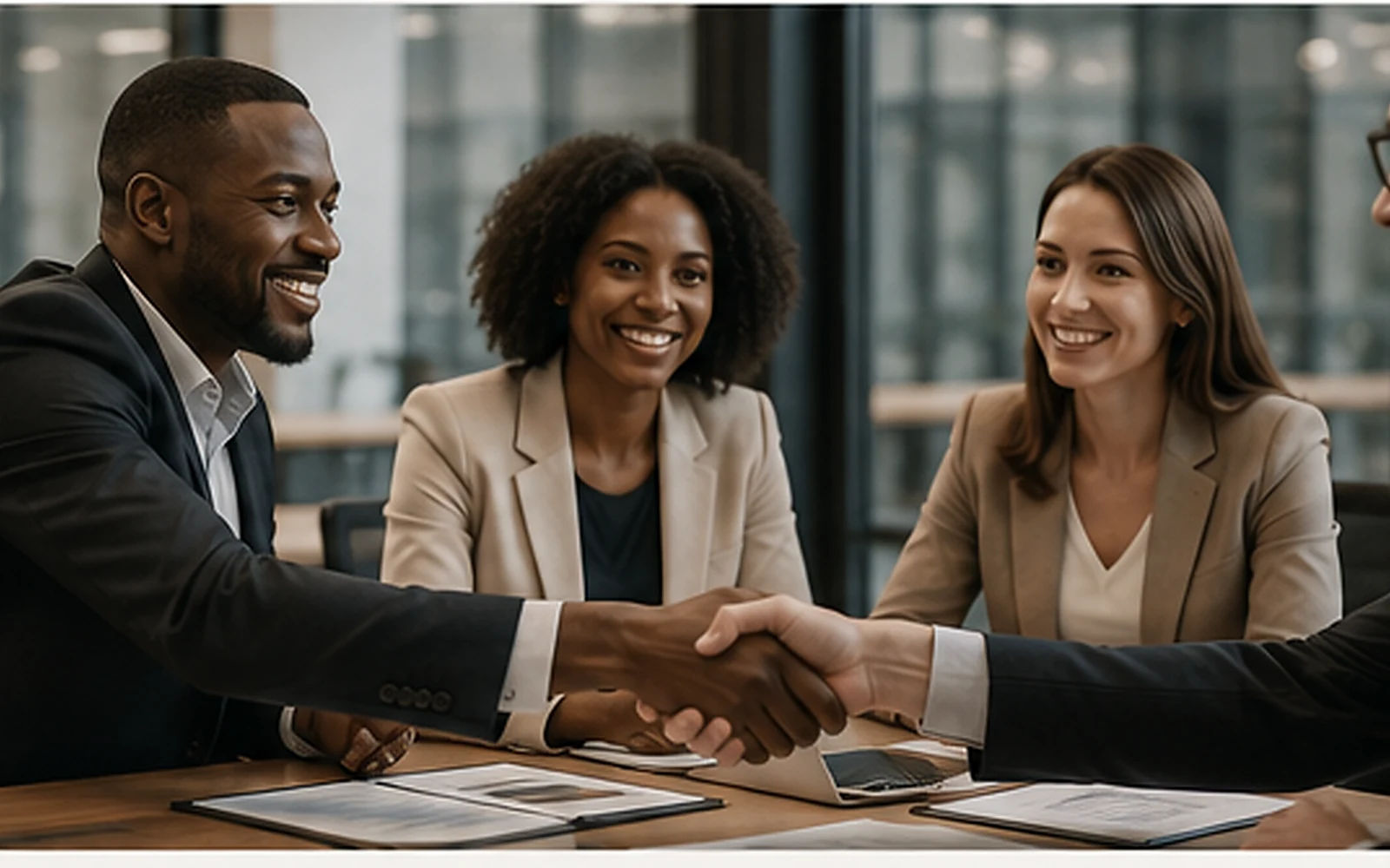 Business leaders in a strategic advisory discussion